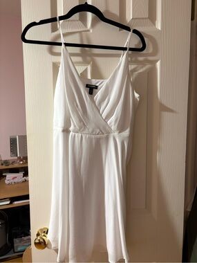Express White Spaghetti Strap V-Neck Wrap Dress
